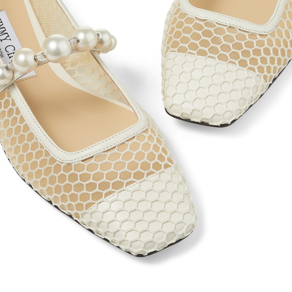 Like new JIMMY CHOO Ade Fishnet Ballet Flats 38.5 Mary Jane - Picture 5 of 12